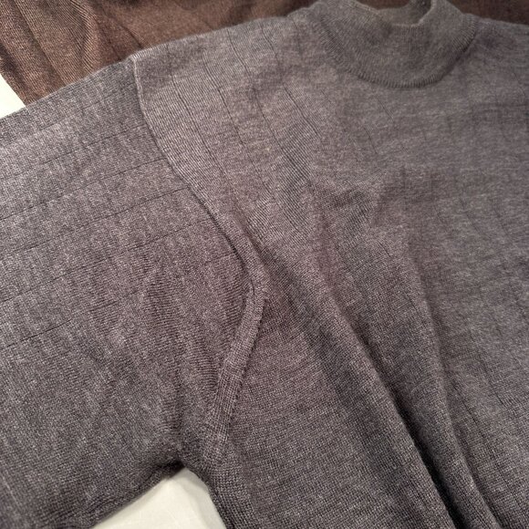 Joseph Lyman Crewneck Sweaters Mens Fine Merino Wool Italy Bundle Gray Brown - Picture 12 of 16